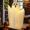 Yousheng Halloween Light-up Ghost Decoration with LED Light Outdoor Spooky Standing White Ghost for Porch Fireplace Party Garden Decor