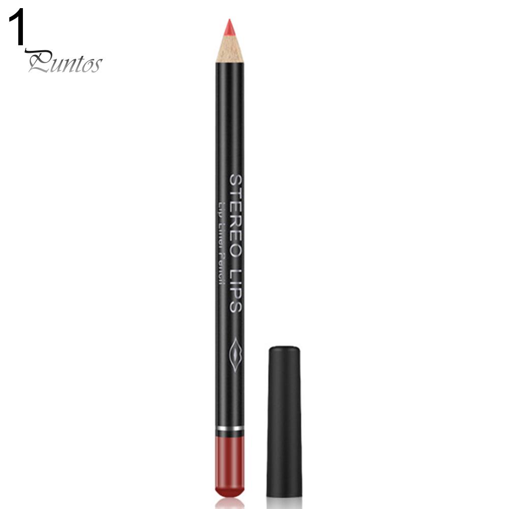 Puntos Cosmetic Vibely 12 цветов Шелковистая губная помада Карандаш водонепроницаемая прочная подводка для губ