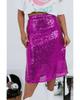 Azura Exchange Violet Sequined High Waist Plus Size Midi Skirt