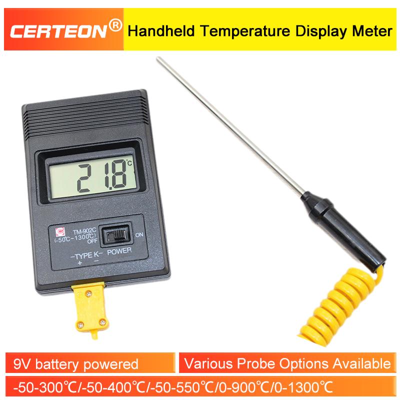 TM902C K-Type Thermocouple Thermometer Industrial Digital Display Temperature Meter High Temp Gauge for Oil Water Dyeing
