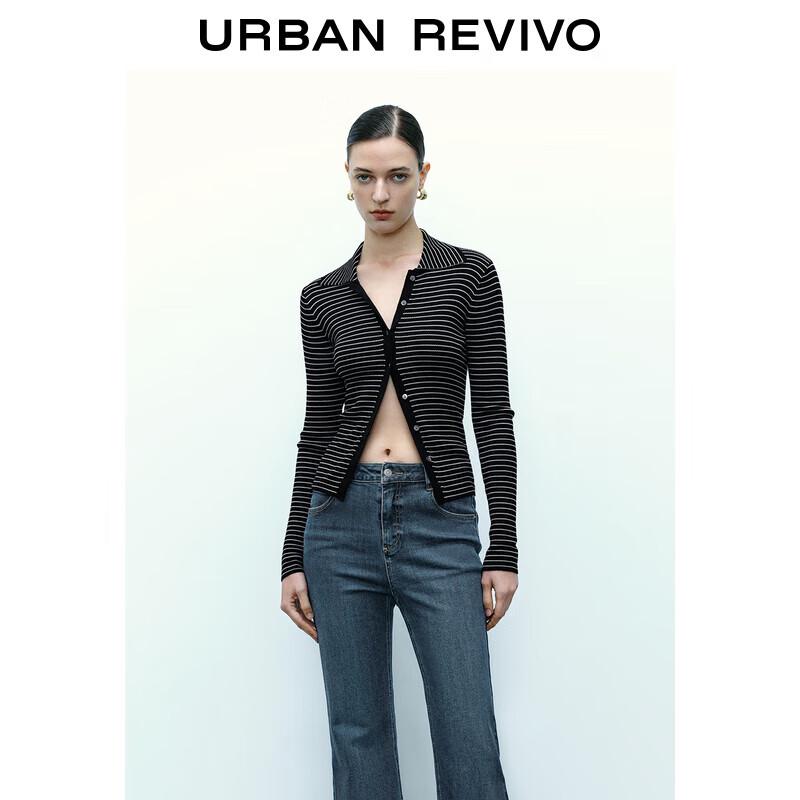 UR Women's Autumn Ribbed Lapel Knit Cardigan