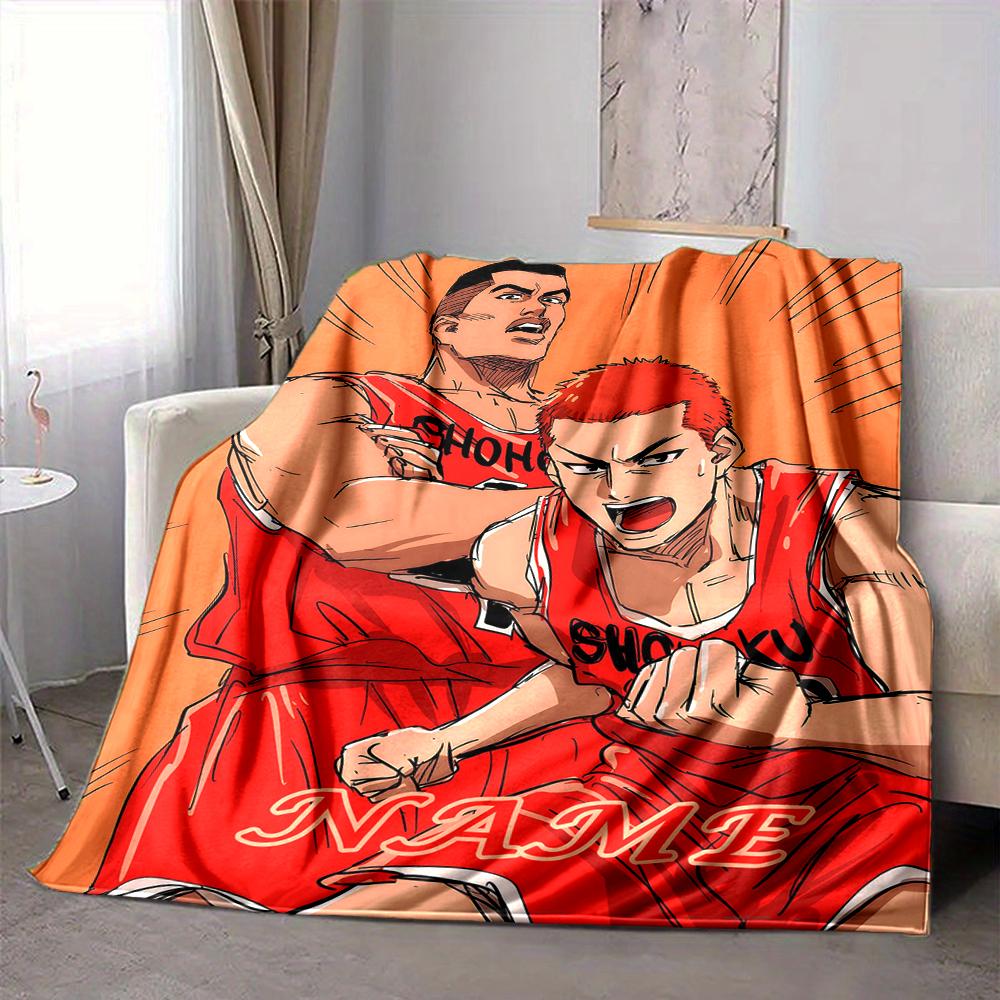 Custom 1pc Slam Dunk: Anime Characters Blanket, Soft And Comfortable Blanket, Casual Warm, Camping Travel Blanket, Birthday Gift Q912168