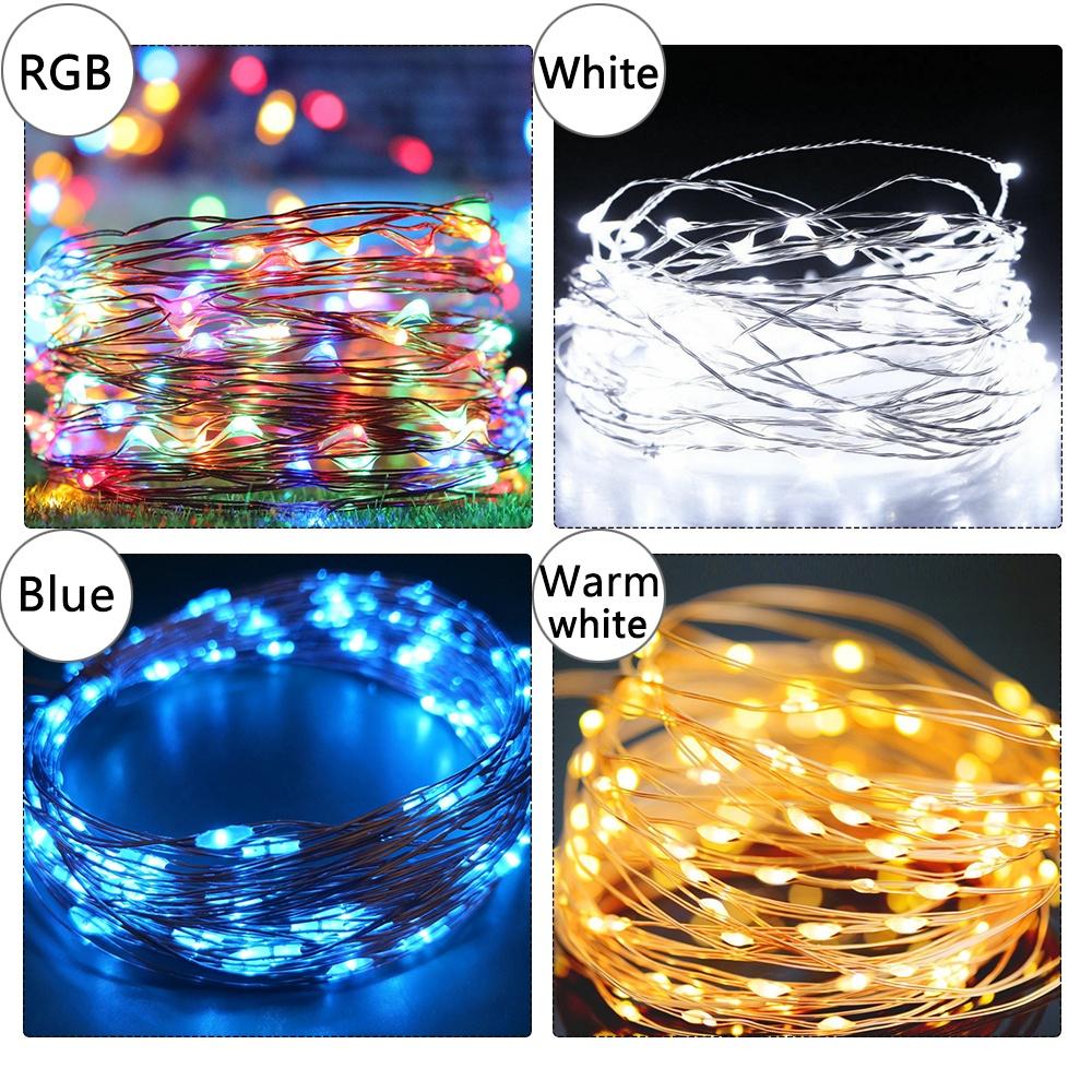 Светодиодные фонари 2 м, 5 м, 10 м, USB светодиодные гирлянды, сказочные рождественские серебряные провода, свадебные гирлянды, украшения для вечеринки