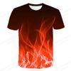 Summer Men's Flame 3D Printed T-shirt Men's Fashionable Short Sleeved Hip-hop Top