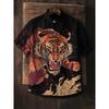 2026 New Men's Striped Sun God Totem Print Hawaiian Collar Short-Sleeve Shirt, Casual, Loose, Comfortable, and Versatile Top