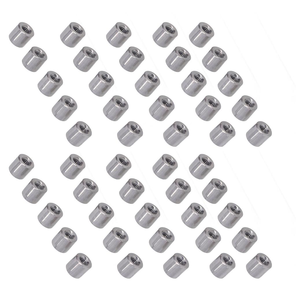 50Pcs Coupling Nut Round M4 Stainless Steel Rod Connector Nut Female Thread Fastener