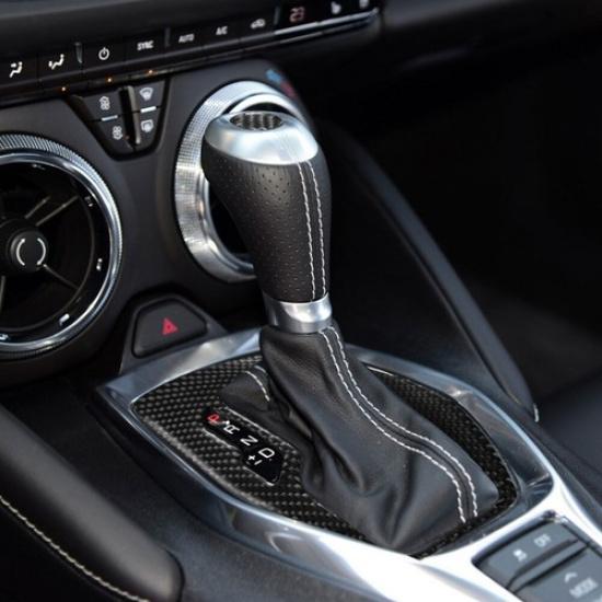 Carbon Fiber Interior Gear Shift Panel Cover Trim For Chevrolet Camaro 2017-
