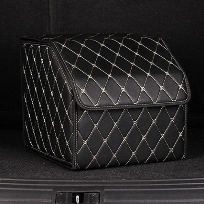 30cm Car Trunk Storage Box Car PU Leather Trunk Storage Box Car Multiuse Storage Car Trunk Bag Auto Storag Box Car Interior