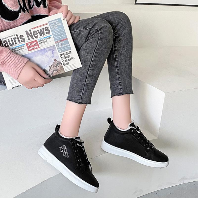 Женские зимние плюшевые кроссовки, спортивные зимние ботинки на плоской подошве, теплая повседневная обувь