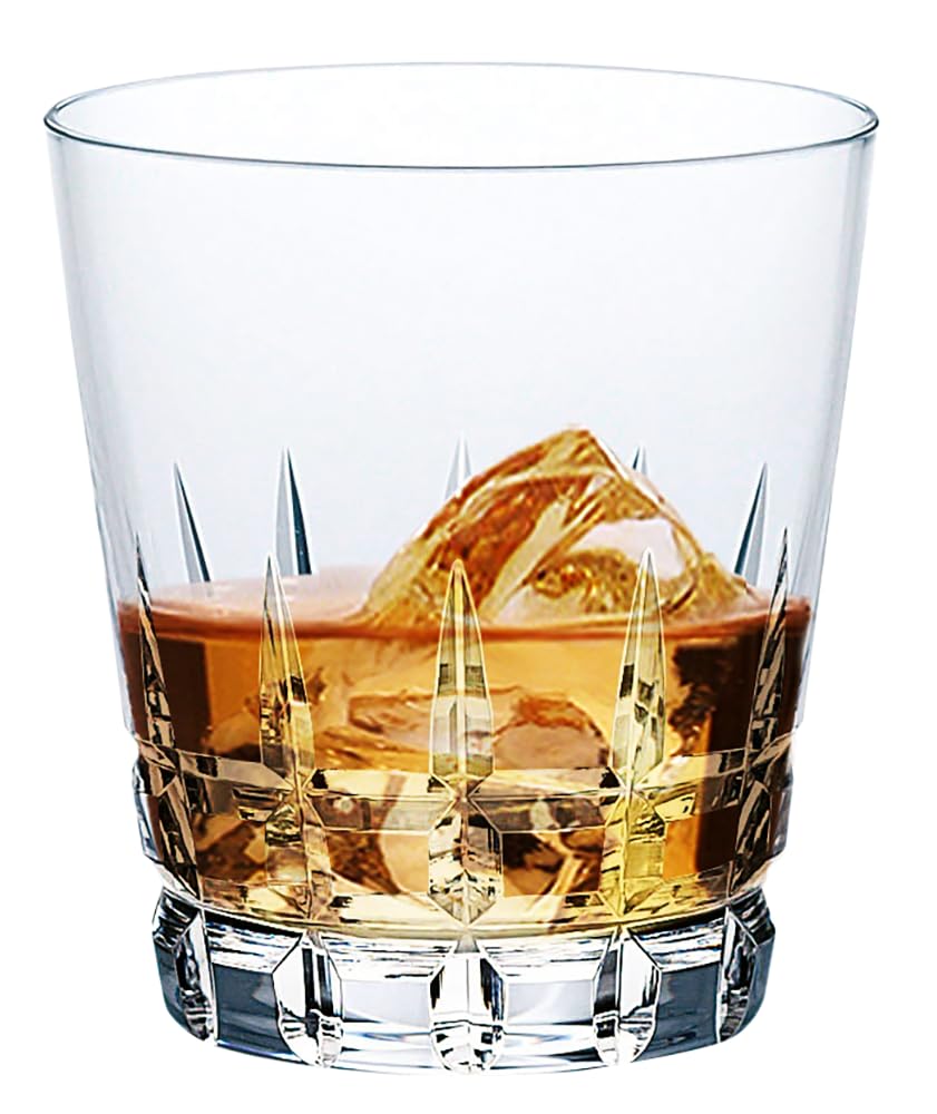 Toyo Sasaki Glass Rocks Glass, Cut Glass, 10 Old, 315ml, Set of 3, Made in Japan, Dishwasher Safe, Shatter-Resistant, Suitable for Shochu, Whiskey, an