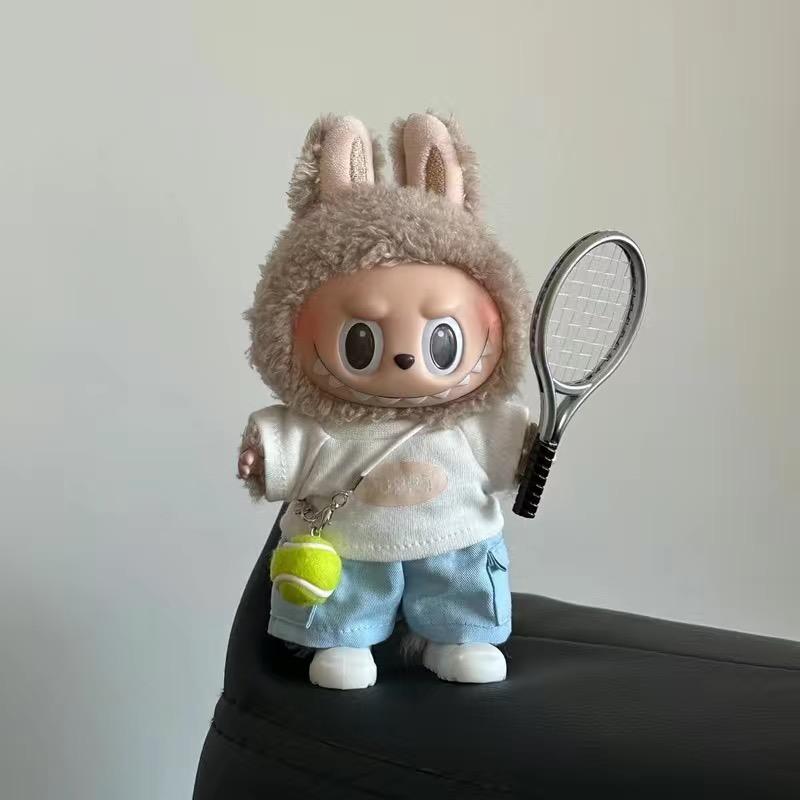 Летняя футболка-карго Labubu 15/17 см, спортивные костюмы для тенниса, одежда Labubu V1 V2, милые аксессуары для кукол, одежда для самостоятельного изготовления.
