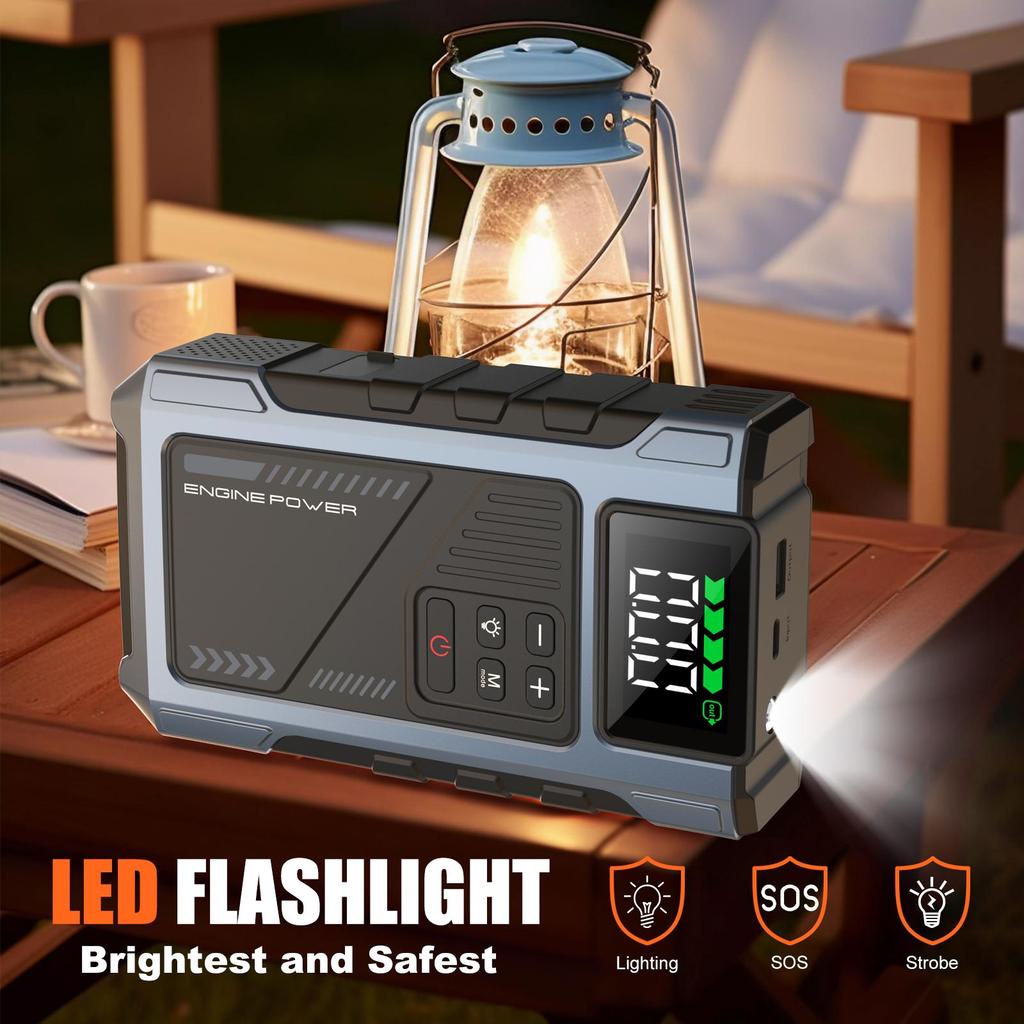 Автомобильный пусковое устройство бустер повербанк зарядное устройство для аккумулятора с воздушным компрессором 150 фунтов на квадратный дюйм Eigotrav U2 12 В 6000 А 12000 мАч