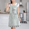 Baking Apron with Pocket Sleeveless Breathable Floral Printed Non-pilling Anti-fouling Cooking Apron for Home