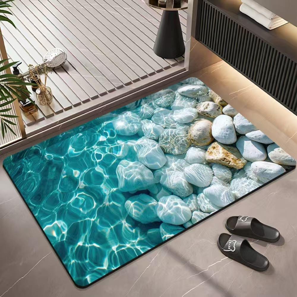 Europe Style Cobblestone Simulation Carpet Living Room Sofa Bedroom Study Kitchen Entrance Rug Non-slip 3D Effect Home Decor M