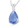 [L2026] - Silver Necklace 'Sissi' Blue Tanzanite Silver (rhodium-plated) - 18x8 Mm