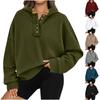 Women's Solid Color Lapel Comfortable Casual Button Long Sleeve Hooded Sweatshirt
