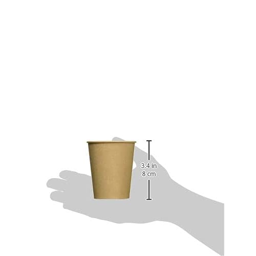 Artnap Unbleached Paper Cups, 210ml, 7 Oz, 100-Count, Brown, PS-304