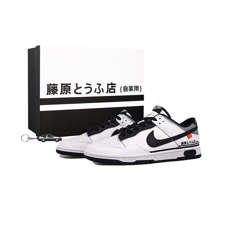 Nike Кроссовки Dunk RISK Тема гонок, Акияма, Магазин тофу Модные Нескользящие Легкие Низкие Скейтбордические Кроссовки Унисекс Черный Белый DD1391-100(Команда27-)