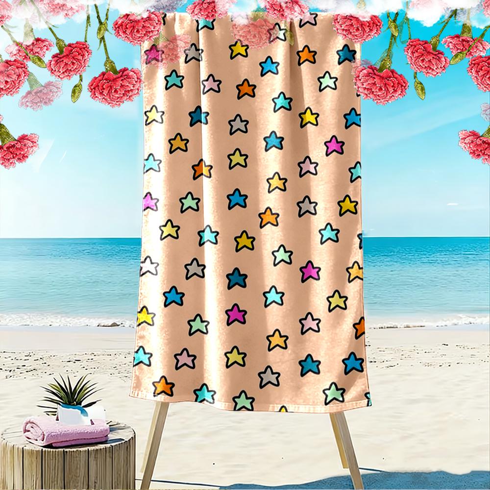 Colorful Star Pattern Beach Towel Beach towel quick-drying for travel outdoor sports jogging beach and swimming