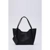 Black Shk108 Women's Hand And Shoulder Bag With Snap Faux Leather Wallet And Makeup Bag L:25 W:38W:15 Cm