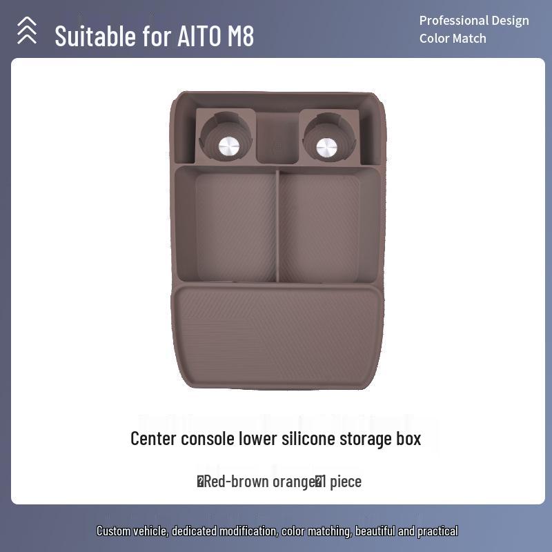AITO M8 Center Console Silicone Storage Box - Fits 26 Models, Decorative Car Interior Accessory