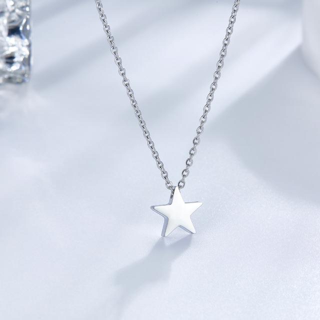 Не выцветает Нержавеющая сталь Звезда Кулон Ожерелье Крошечные ошейники В Форме Сердца Богемия Чокер Для Женщин Оптовая Продажа Модных Ювелирных Изделий
