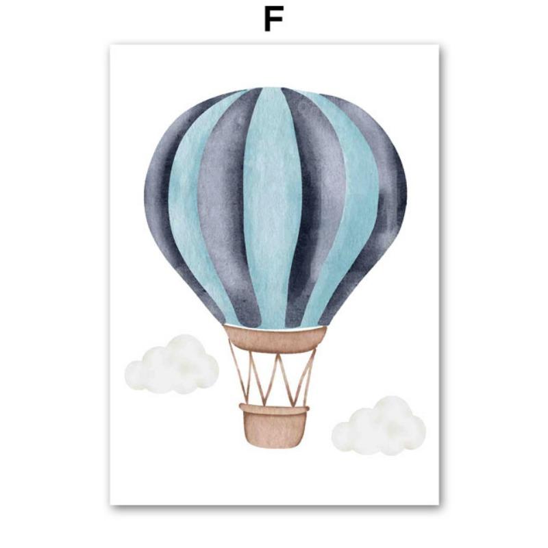 Balloon Airplane Helicopter Fighter Cartoon Wall Art Canvas Painting Nordic Posters And Prints Pictures For Baby Kids Room Decor