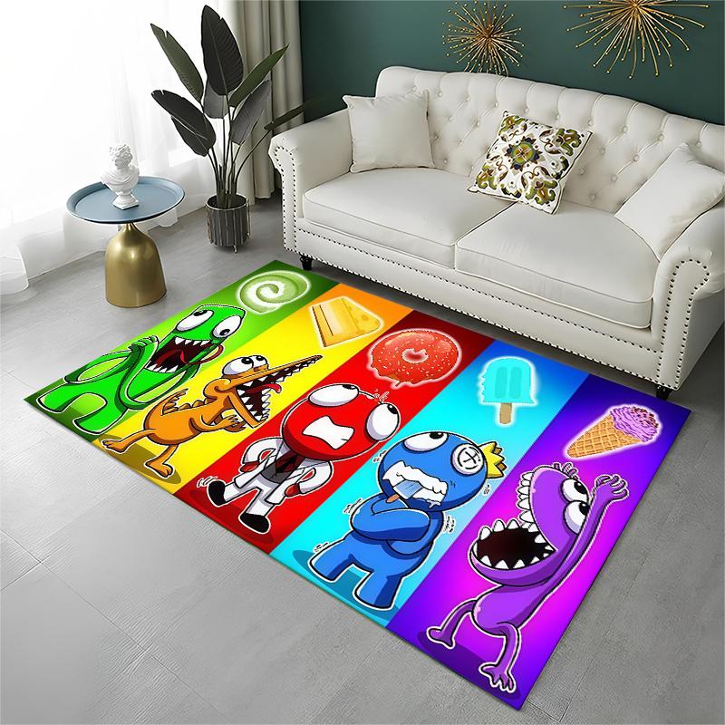 Game R-Rainbow Friends Cartoon Carpet Rug for Playroom Bedroom Living Room Sofa Home Decor,kid Area Rug Non-slip Floor Mat