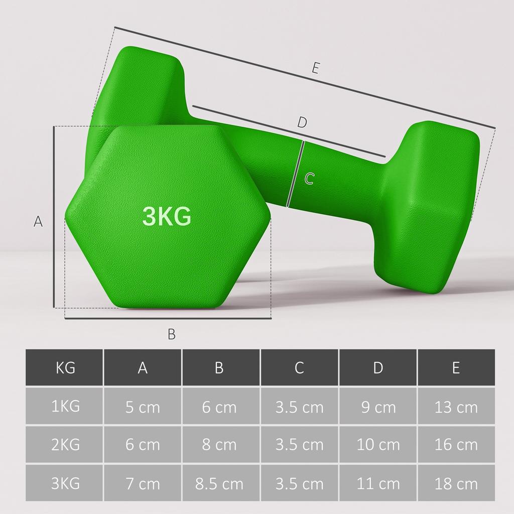 2 X 1kg 2 X 2kg 2 X 3kg Dumbbells Set With Dumbbell Rack Hand Weights For Home Gym Training
