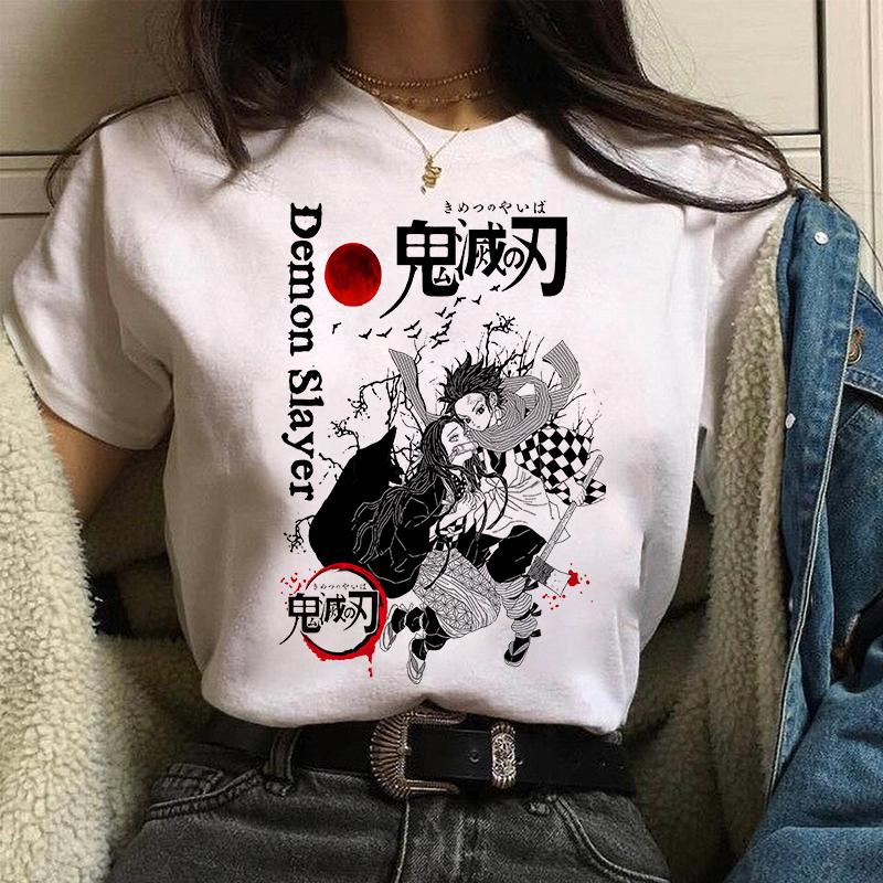 Nezuko Demon Slayer Anime T Shirt Comics Japanese Graphic Printed Cartoon Streetwear Top Oversized Tee Female/Man T-Shirt