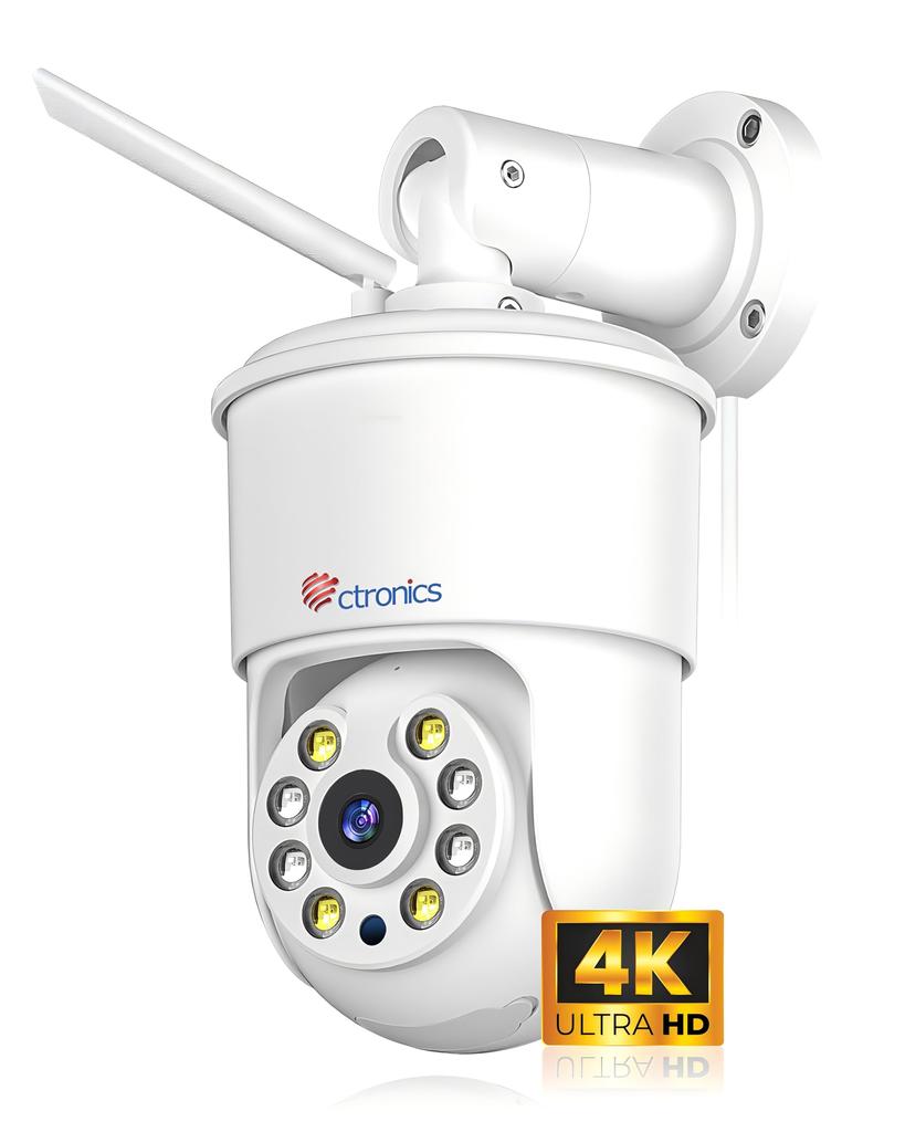 Ctronics 4K Security 5G 8 Миллионов Сделано из Автоматического ИИ 256 ГБ Карта MicroSD Ночь Звук и Свет AP Предустановка 24 Часа Удаленная Семейная Тревога LAN Кабель и