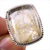 Natural Golden Rutile Gemstone 925 Solid Sterling Silver Jewelry Ring S.6 d8T21