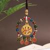 Tibetan Wealth God Zhakila Lhamo Incense Ash Glass Pendant - Five Directions Car Charm, Metal Retro Style