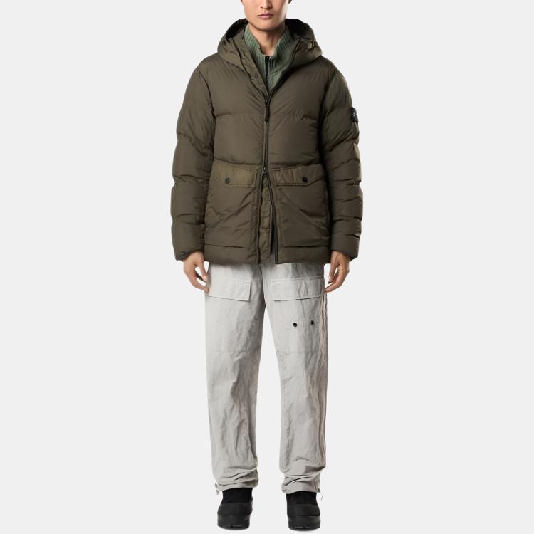 STONE ISLAND Logo Patch Zip Up Hooded Jacket K2S154100011S0A23-V0054