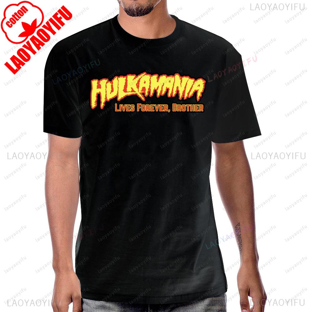 Hulkamania Hulk-Hogan Hell RIP Легенды Никогда Не Умирают 1953-2025 Памятная Футболка Harajuku Уличная Одежда Повседневная Футболка для Фанатов Рестлинга