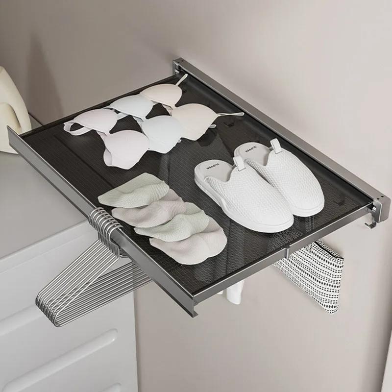 Shelf Foldable Wall Shelves Holder Organizer Retractable Laundry Drying Storage Racks Gap Shelf For Bathroom Balcony