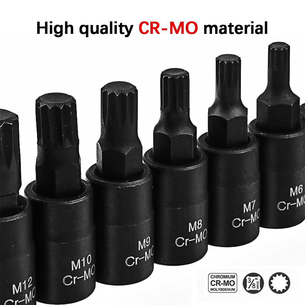 Для автомобиля 10 шт. M4-M16 автомобильные аксессуары торцевые ключи инструмент премиум хромомолибденовая сталь 12-точечный набор головок Torx 3/8 дюйма привод