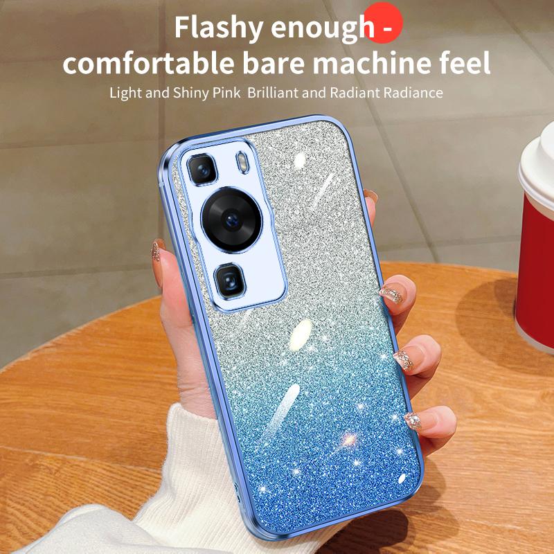 Модный блестящий чехол с градиентным покрытием для Huawei P60 P50 Pro P40 P30 Lite P Smart 2021 Y7A Y9A Y9S Y9 2019, силиконовая задняя крышка