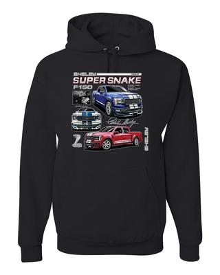 Унисекс толстовка с капюшоном Shelby Super Snake F-150, powered by Ford Motors