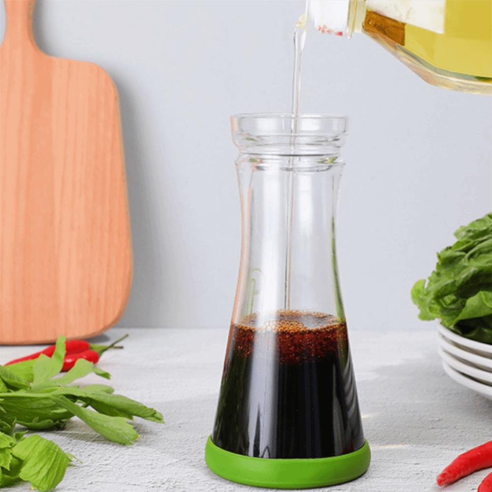 Leak Proof Salad Dressing Bottle Transparent with Scale Vinaigrette Container Plastic Juice Mixing Cup Kitchen Gadget