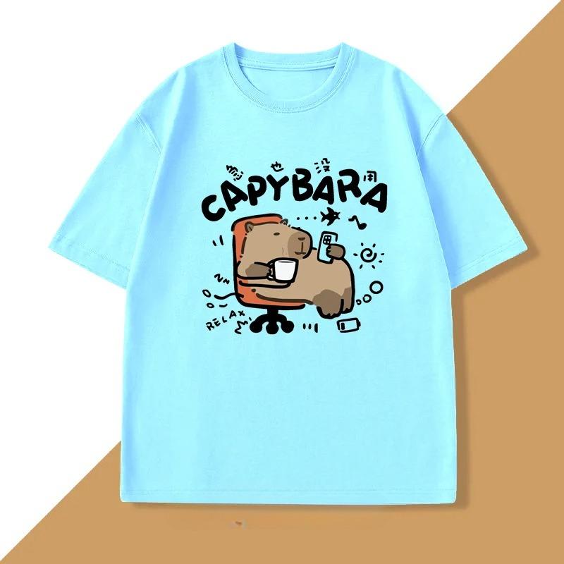 Funny Capybara TShirt Lazy Cute Animal Capybara T Shirts Funny T Shirt WOMEN Cotton Oversized Unisex Short Sleeve Tee Clothes