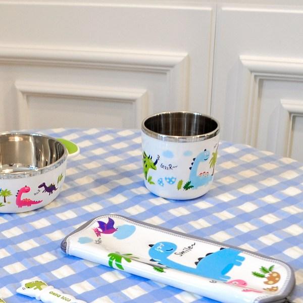 Children's Cool Dino Non-slip Stainless Steel Cup, Mixed Colors, 1 Piece