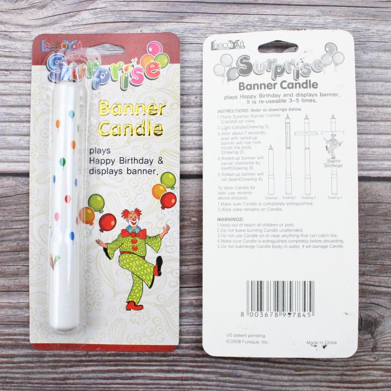 Креативная свеча-сюрприз «Клоун» для вечеринки, креативное забавное украшение для торта на день рождения, свеча-вставка, вставка с флажком, карточка-вставка