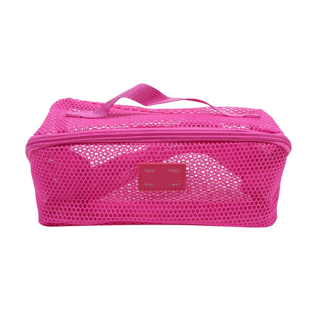 Women Travel Portable Cosmetic Storage Pouch Toiletry Organizer Bag Mesh Transparent Wash Bag Tote Multifunctional Makeup Case Washbag