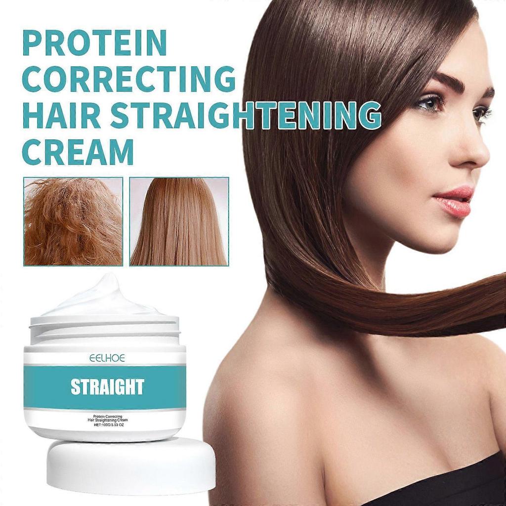 Collagen straightening cream repairs damaged hair, smooths frizz and split ends, and provides a no-stretch hair straightening and smoothing effect.