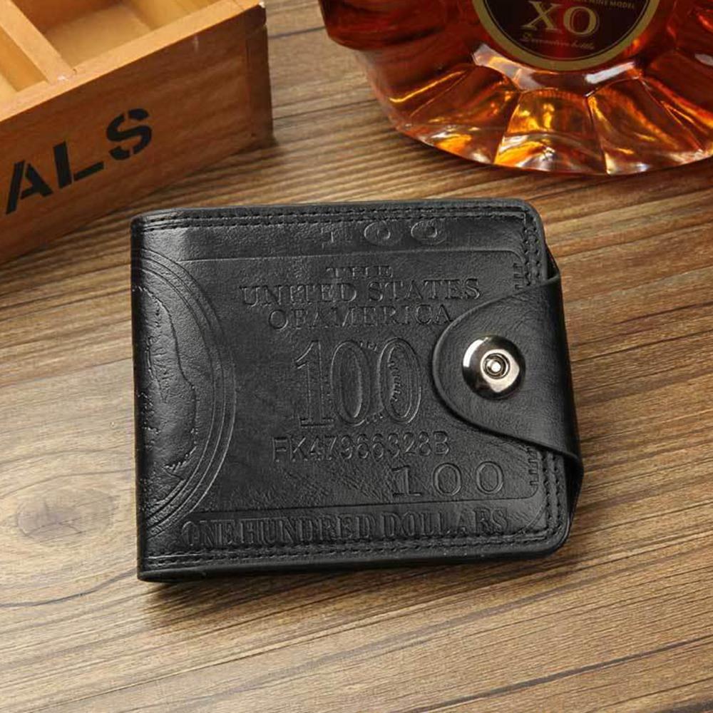 Men's Wallet Short Multi-functional Fashion Leisure Double Press Button Wallet
