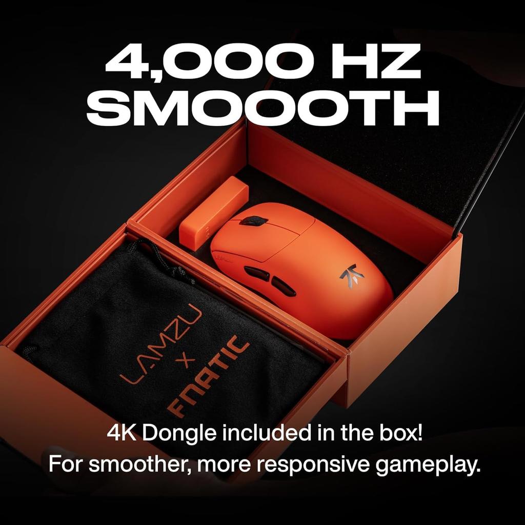 Fnatic Gear Fnatic X LAMZU THORN 4K Special Edition Professional-Grade Gaming Mouse with 4000Hz Polling Rate, High-Performance Sensor, MS0004-001,