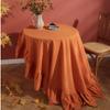 Моющаяся скатерть с оборками, круглая скатерть из хлопка, отделка воланами для праздничного ужина, банкета, кухни, свадьбы, украшения