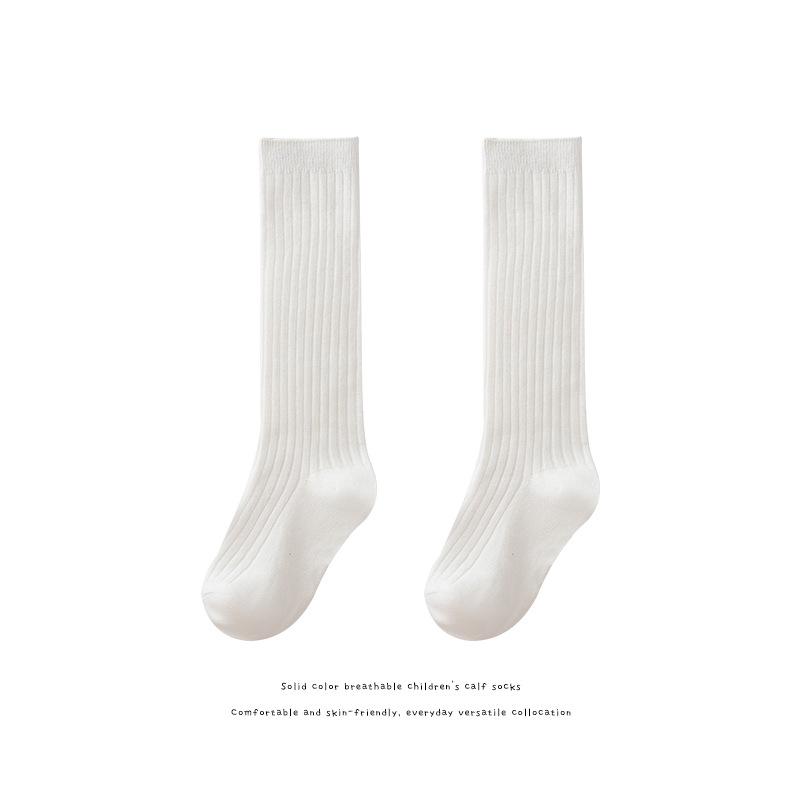 1 пара носков до колена для детей, весна-осень, для мальчиков и девочек, простые, спортивные, шикарные, полосатые носки из телячьей кожи, модные детские носки