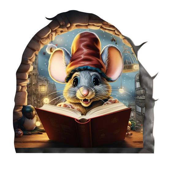 Наклейка на стену с изображением мыши, отклеивающаяся и приклеивающаяся, мультяшная настенная наклейка с изображением мыши, водонепроницаемая